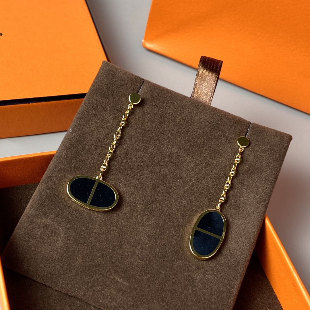 ¡®Glow Jewelry¡¯CHAINE VERSO BLACK CERAMIC EARRINGS