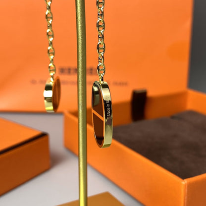 [Glow Jewelry]CHAINE VERSO BLACK CERAMIC EARRINGS