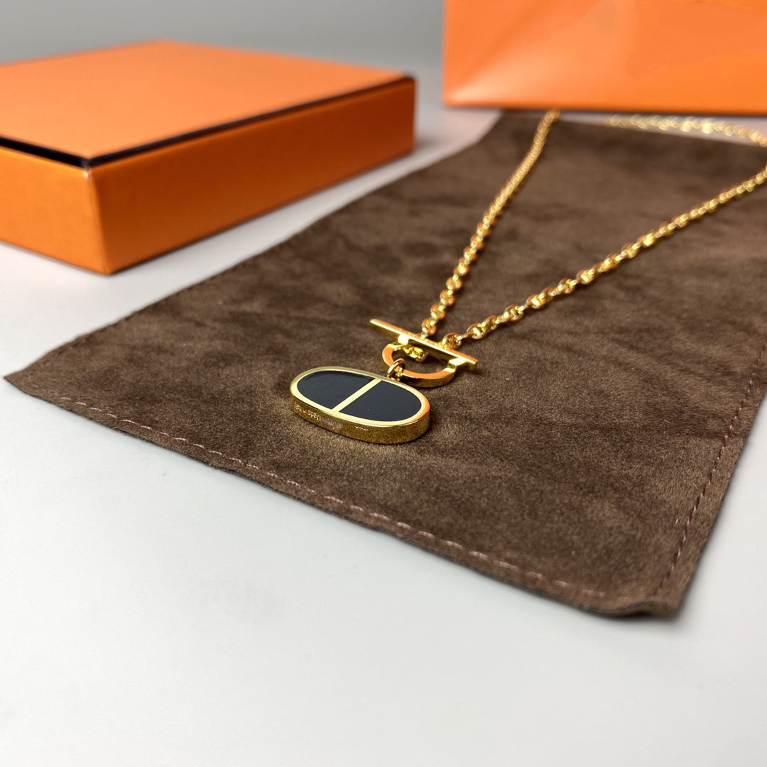 [Glow Jewelry]CHAINE VERSO BLACK CERAMIC NECKLACE