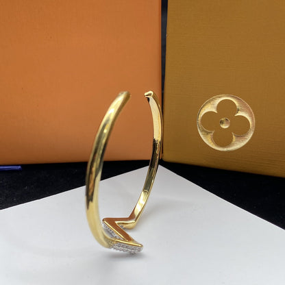 [Glow Jewelry]VOLTE UPSITE DOWN DIAMOND GOLD OPEN BRACELET