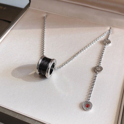 [Glow Jewelry]ZERO 1 BLACK CERAMIC SILVER NECKLACE