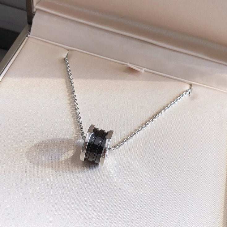 [Glow Jewelry]ZERO 1 BLACK CERAMIC SILVER NECKLACE