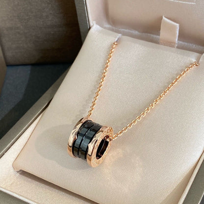 [Glow Jewelry]ZERO 1 BLACK CERAMIC PINK GOLD NECKLACE