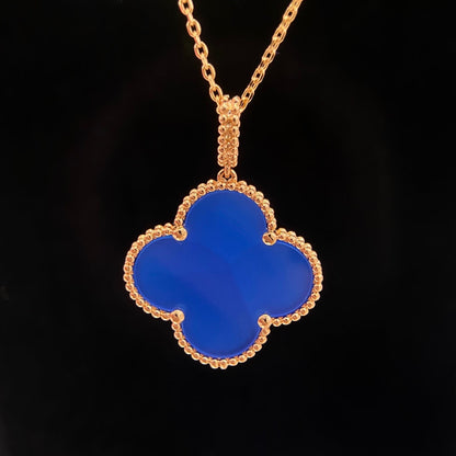 [Glow Jewelry]CLOVER 25MM NECKLACE TURQUOISE ROSE GOLD