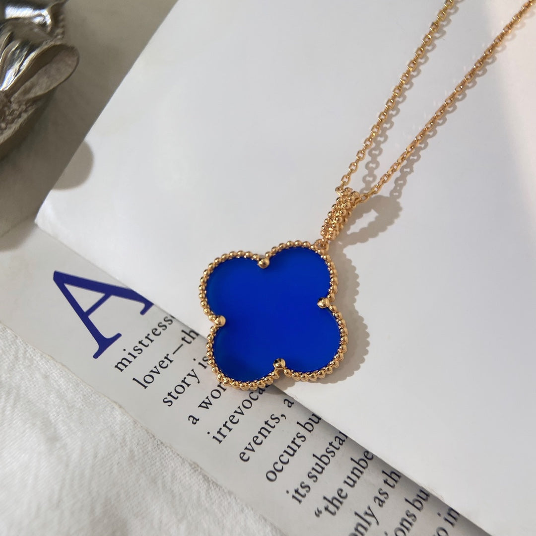 ¡®Glow Jewelry¡¯CLOVER 25MM NECKLACE TURQUOISE ROSE GOLD