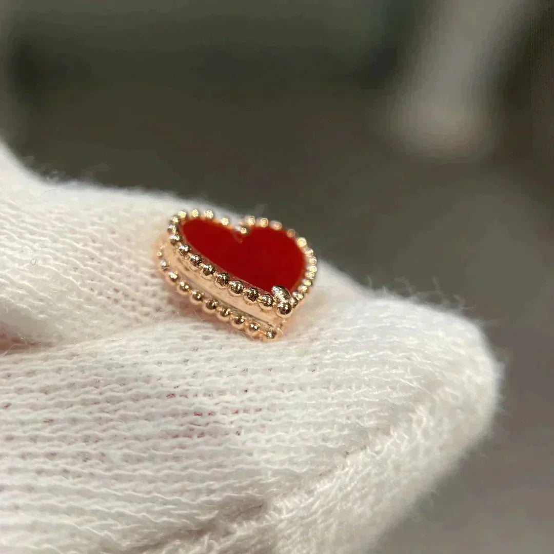 ¡®Glow Jewelry¡¯HEART CARNELIAN STUD EARRINGS