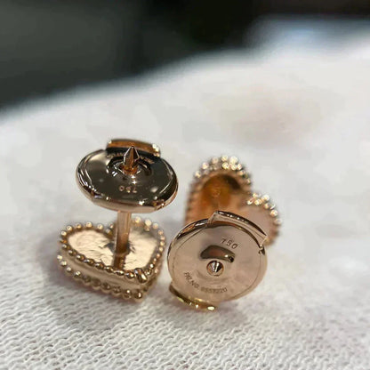 [Glow Jewelry]HEART CARNELIAN STUD EARRINGS