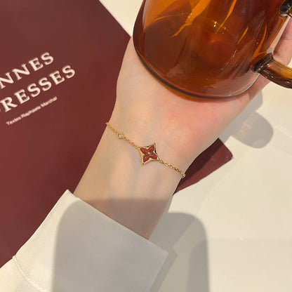 [Glow Jewelry]COLOR STAR CARNELIAN PINK GOLD DIAMOND BRACELET