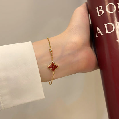 [Glow Jewelry]COLOR STAR CARNELIAN PINK GOLD DIAMOND BRACELET