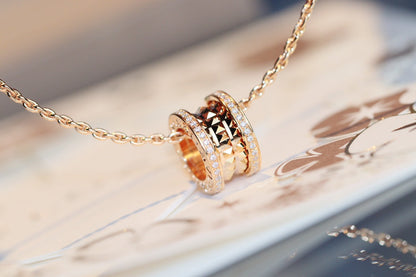 [Glow Jewelry]ZERO 1 ROCK PEDANT PINK GOLD NECKLACE