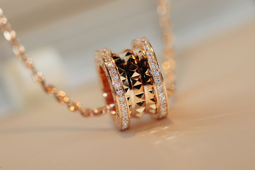 [Glow Jewelry]ZERO 1 ROCK PEDANT PINK GOLD NECKLACE