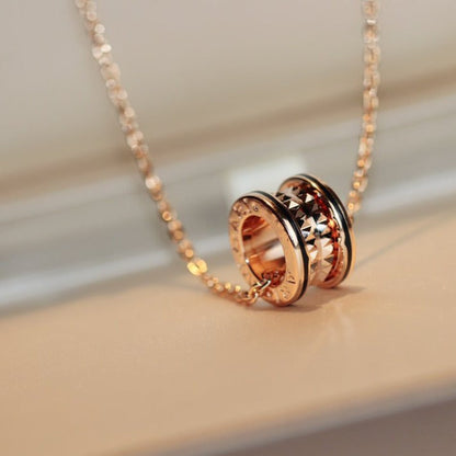 [Glow Jewelry]ZERO 1 ROCK PEDANT PINK GOLD BLACK NECKLACE