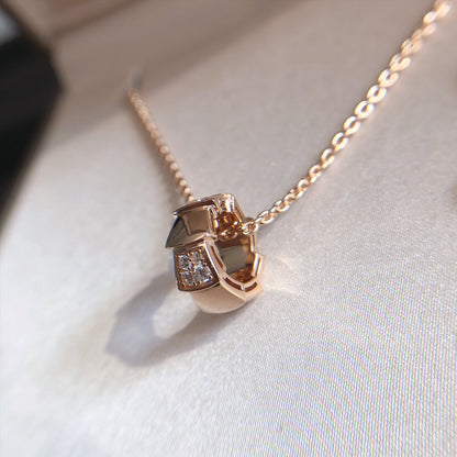 [Glow Jewelry]SERPENTI PEDANT DIAMOND PINK GOLD NECKLACE