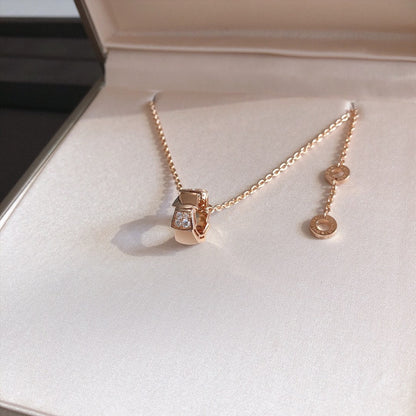 [Glow Jewelry]SERPENTI PEDANT DIAMOND PINK GOLD NECKLACE