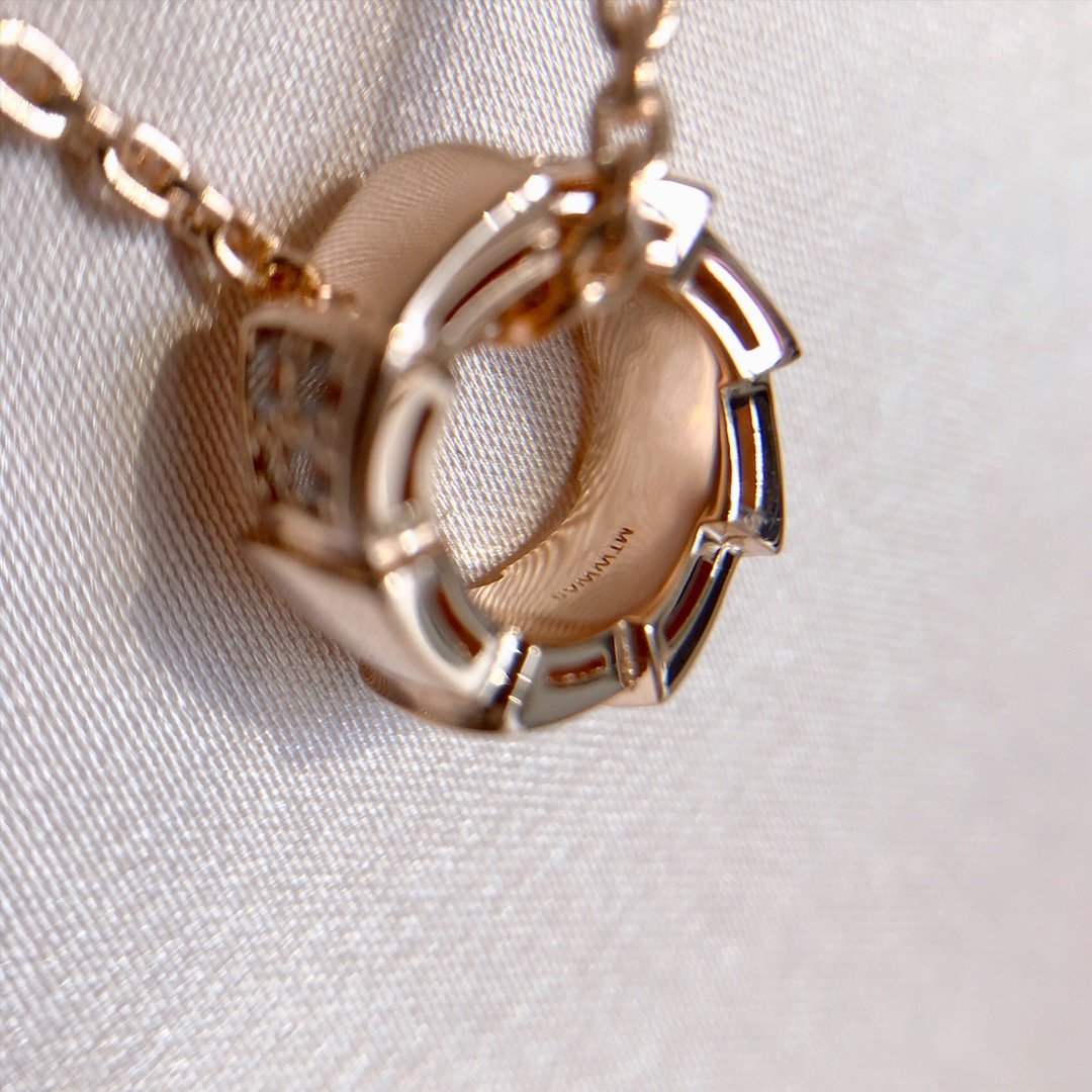 [Glow Jewelry]SERPENTI PEDANT DIAMOND PINK GOLD NECKLACE