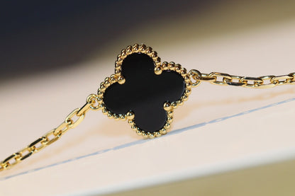 ¡®Glow Jewelry¡¯CLOVER 20 MOTIFS ONYX ROSE GOLD