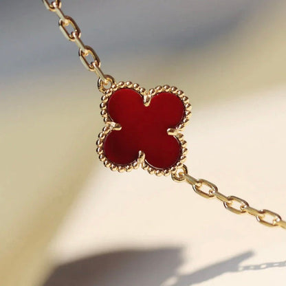 ¡®Glow Jewelry¡¯CLOVER 20 MOTIFS CARNELIAN NECKLACE