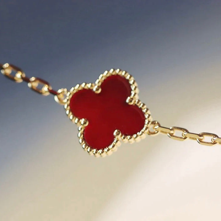 ¡®Glow Jewelry¡¯CLOVER 20 MOTIFS CARNELIAN NECKLACE