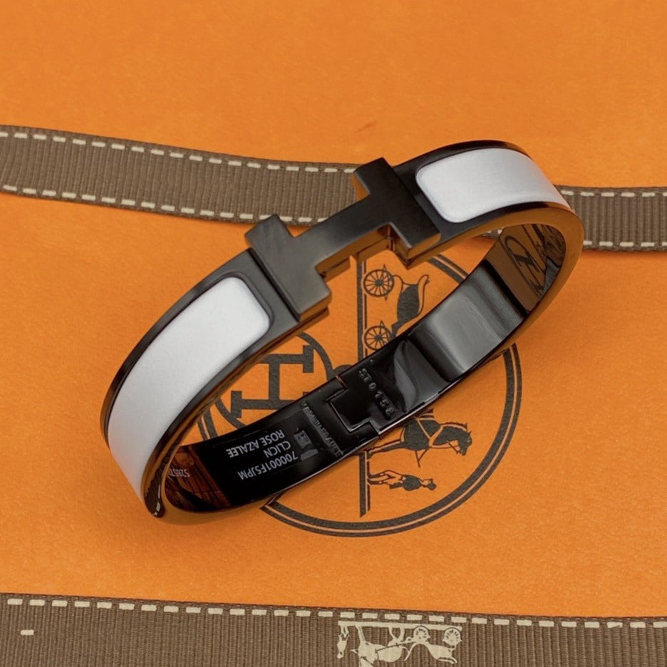 ®Glow Jewelry®H BRACELET 12MM ブラックホワイトセラミック