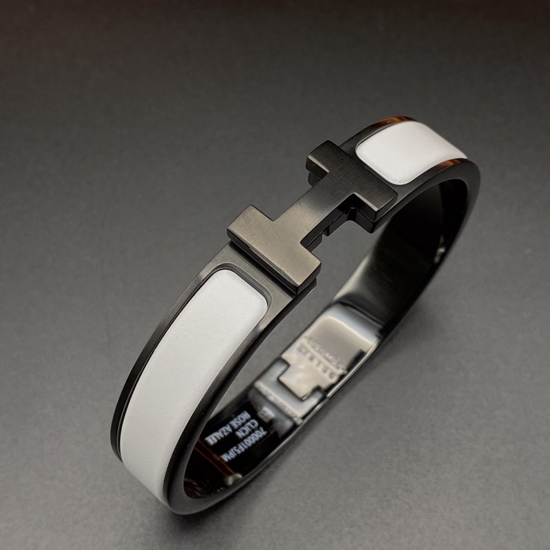 ®Glow Jewelry®H BRACELET 12MM ブラックホワイトセラミック
