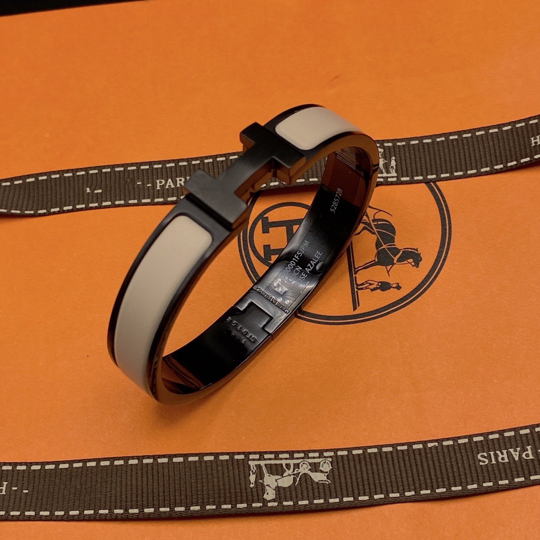 [Glow Jewelry]H BRACELET 12MM BLACK BEIGE CERAMIC