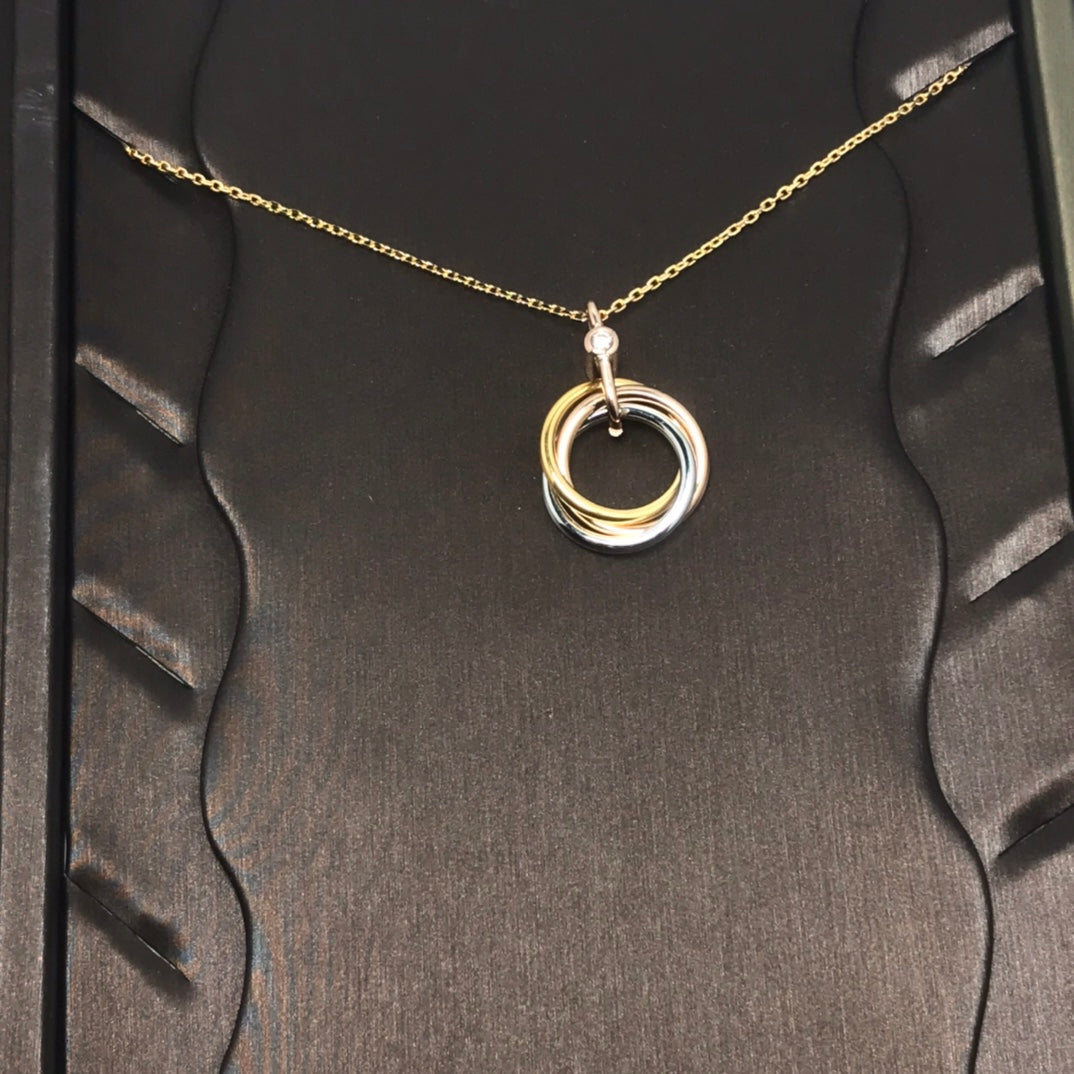 ¡®Glow Jewelry¡¯TRINITY SILVER GOLD PINK GOLD NECKLACE
