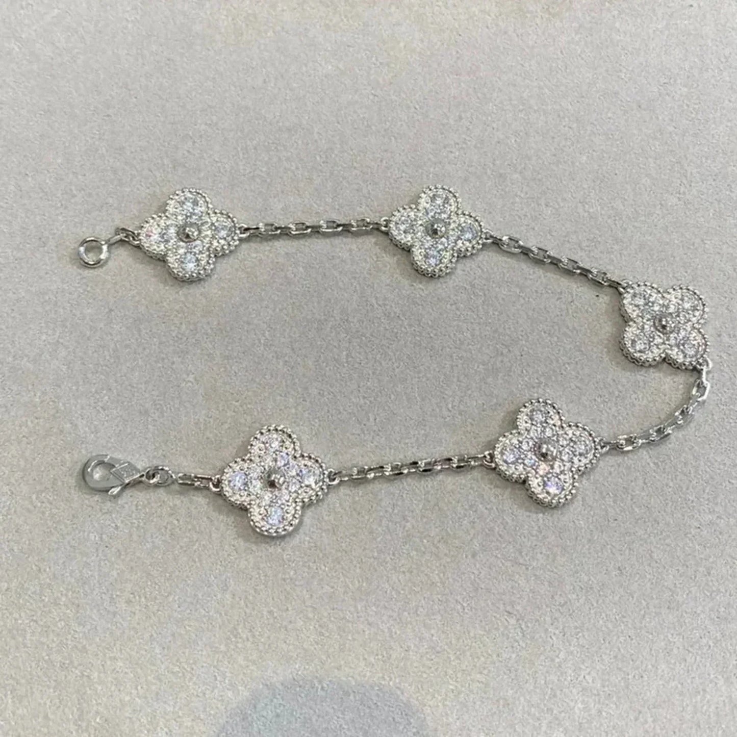 [Glow Jewelry] New  CLOVER 5 MOTIF FULL DIAMOND BRACELET COLLECTION