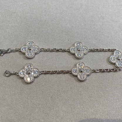 [Glow Jewelry] New  CLOVER 5 MOTIF FULL DIAMOND BRACELET COLLECTION
