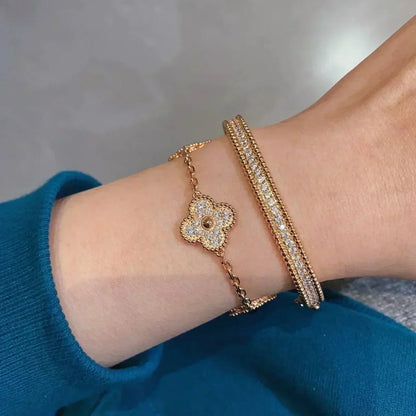 [Glow Jewelry] New  CLOVER 5 MOTIF FULL DIAMOND BRACELET COLLECTION