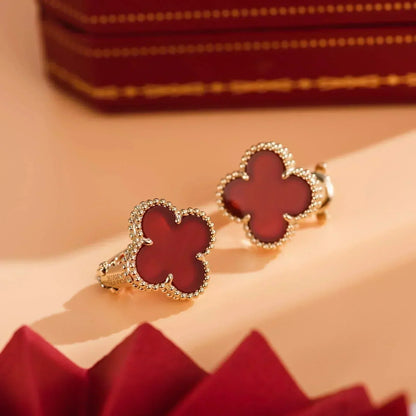 [Glow Jewelry]CLOVER MEDIUM 1 MOTIFS CARNELIAN  EARRINGS