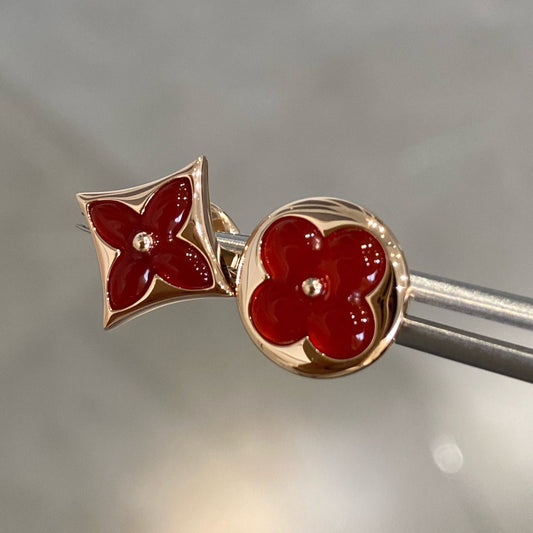 ¡®Glow Jewelry¡¯STAR AND SUN PINK GOLD CARNELIAN STUD EARRINGS