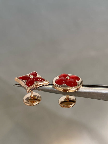 ¡®Glow Jewelry¡¯STAR AND SUN PINK GOLD CARNELIAN STUD EARRINGS