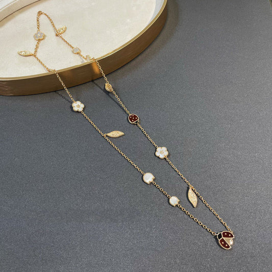 [Glow Jewelry]LUCKY SPRING 15 MOTIFS GOLD NECKLACE