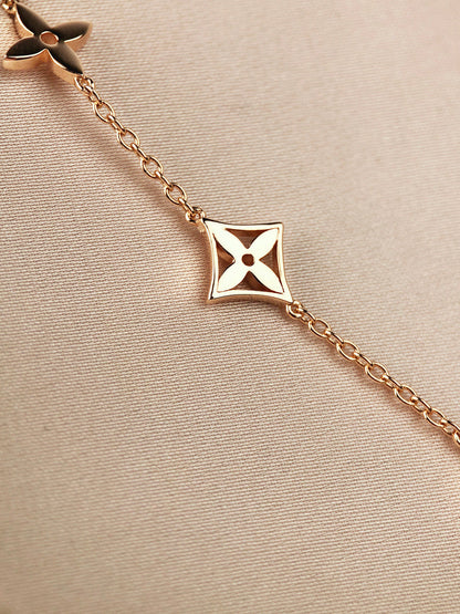 [Glow Jewelry]STAR AND SUN 7 MOTIFS GOLD BRACELET