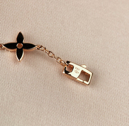 [Glow Jewelry]STAR AND SUN 7 MOTIFS GOLD BRACELET