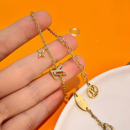 [Glow Jewelry]LOGO STAR MOTIF GOLD BRACELET