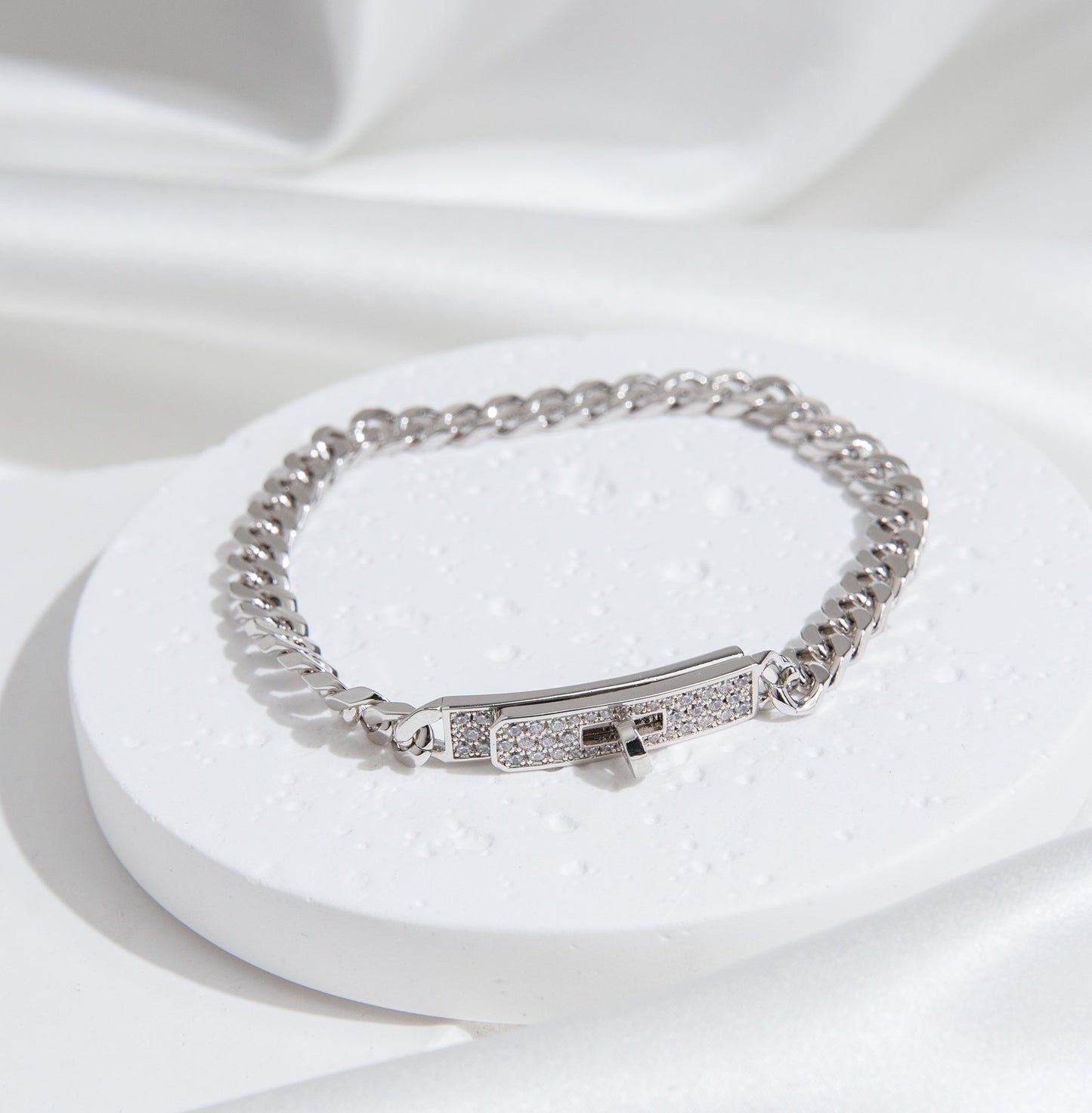 [Glow Jewelry]KELLY CHAIN SILVER DIAMOND BRACELET