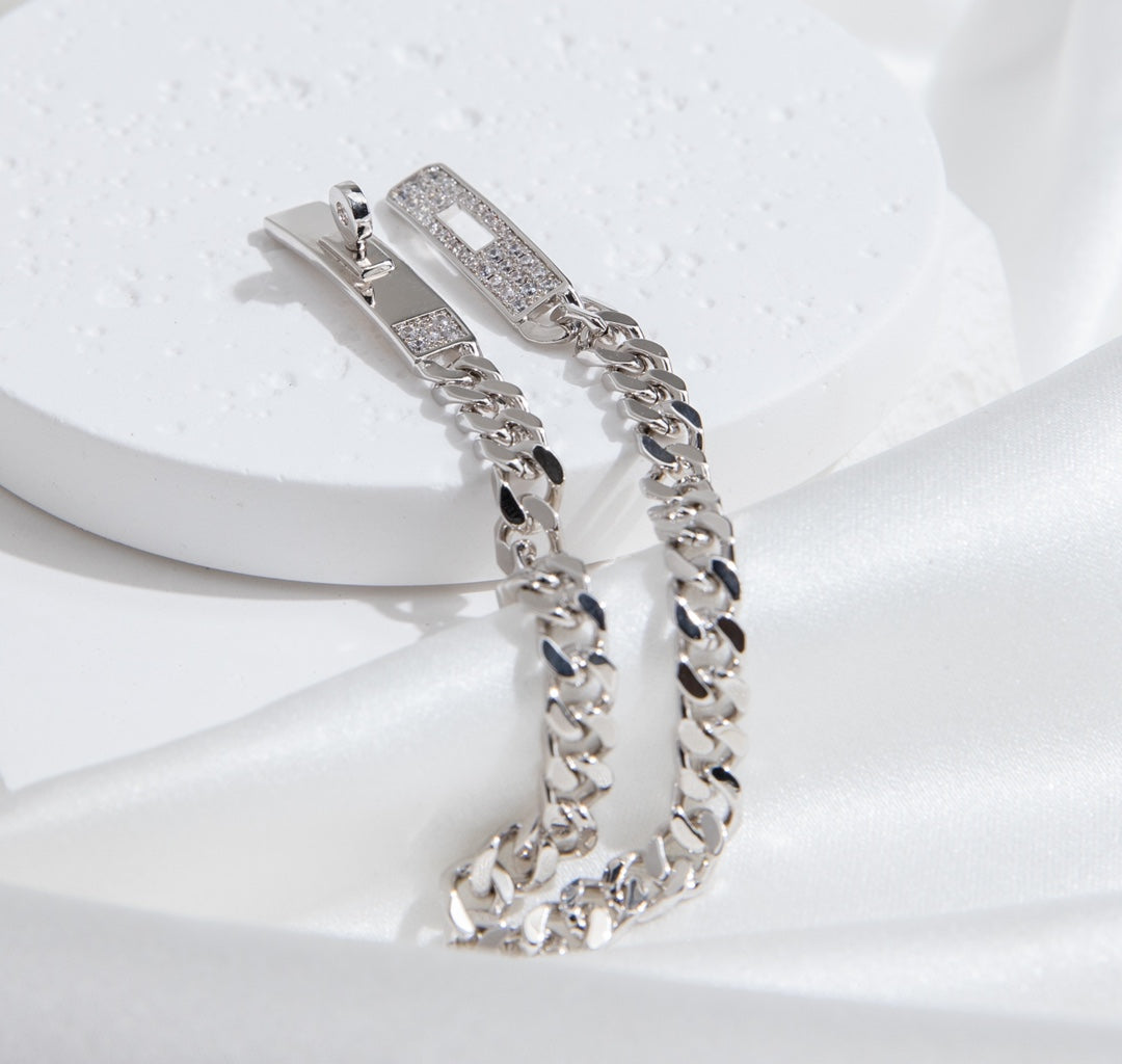[Glow Jewelry]KELLY CHAIN SILVER DIAMOND BRACELET
