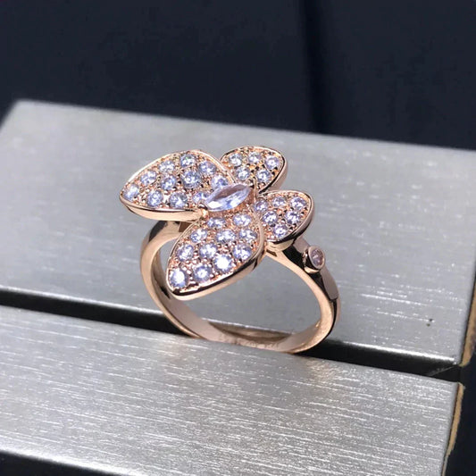 ¡®Glow Jewelry¡¯BUTTERFLY PINK GOLD DIAMOND RING