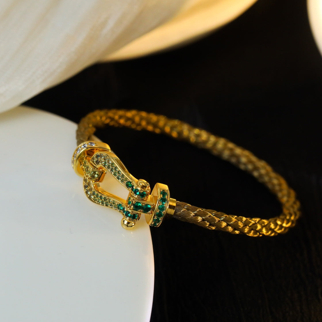 ¡®Glow Jewelry¡¯FORCE 10 GOLD GREEN DIAMOND PAVED