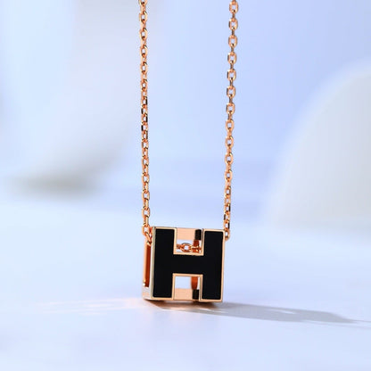 [Glow Jewelry]H CAGE PINK GOLD NECKLACE