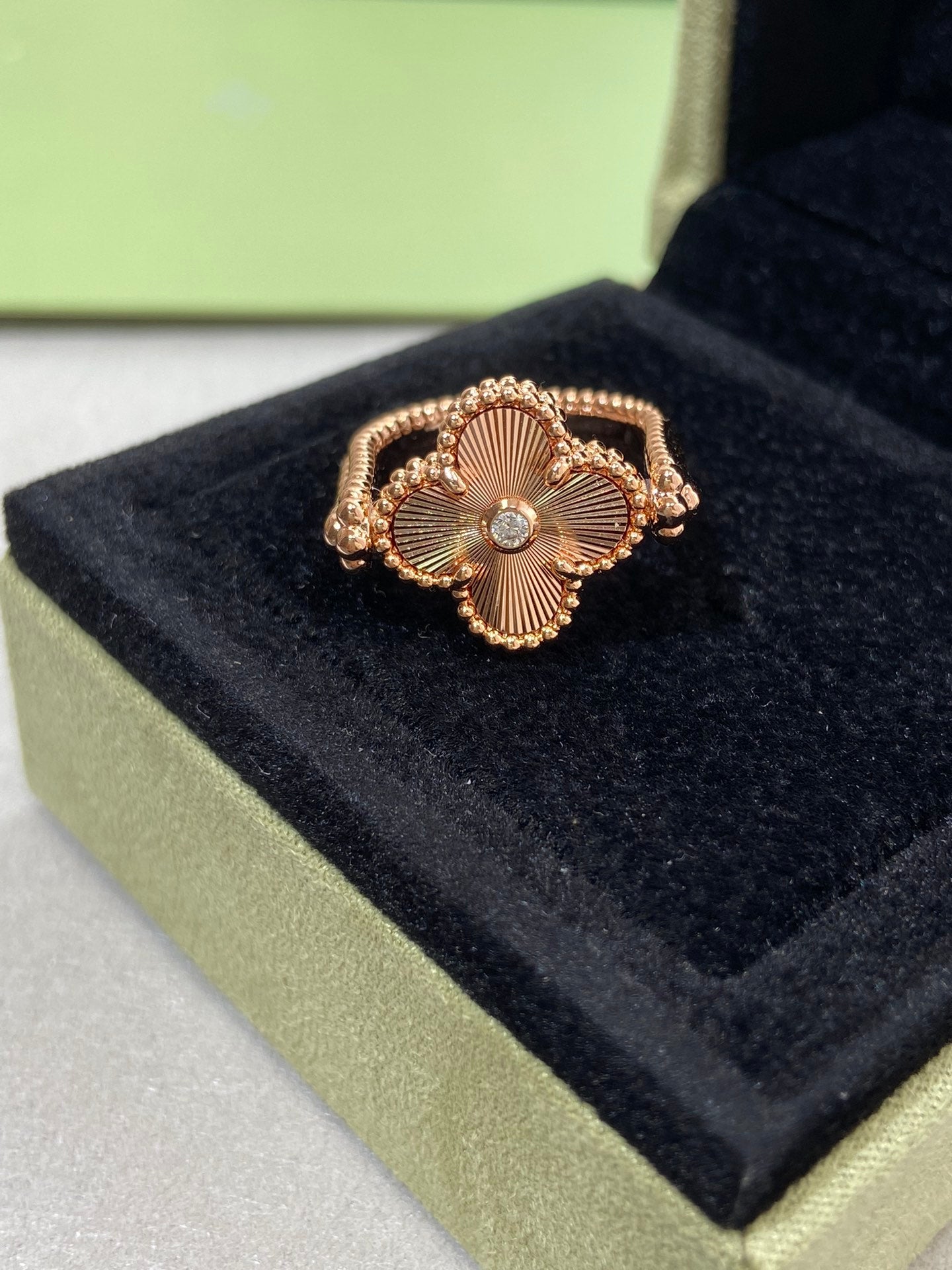 [Glow Jewelry]CLOVER RIVERSIBLE ROSE GOLD RING