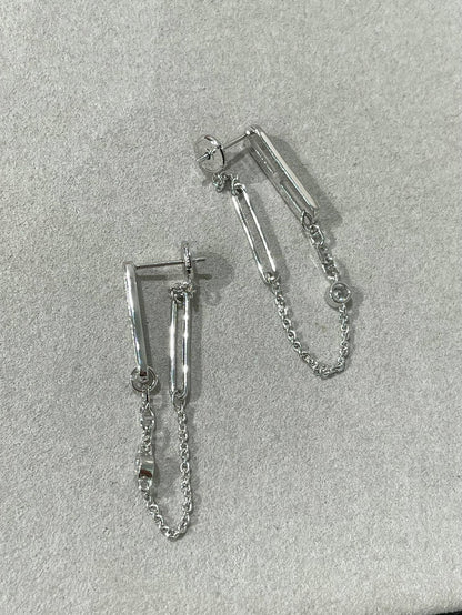 [Glow Jewelry]CHAINE CHAOS DIAMOND DROP EARRINGS