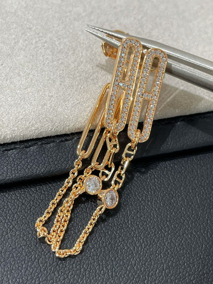 [Glow Jewelry]CHAINE CHAOS DIAMOND DROP EARRINGS