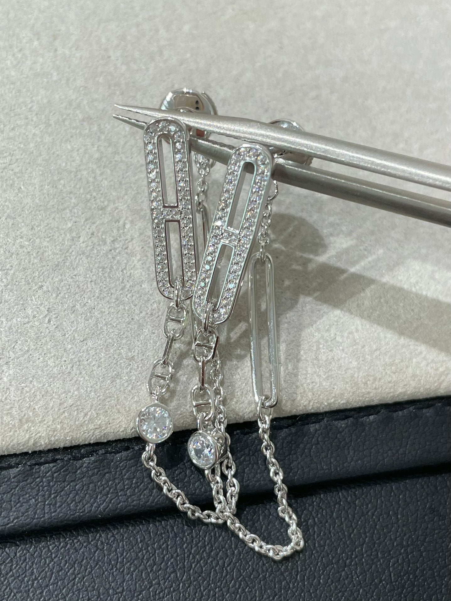[Glow Jewelry]CHAINE CHAOS DIAMOND DROP EARRINGS