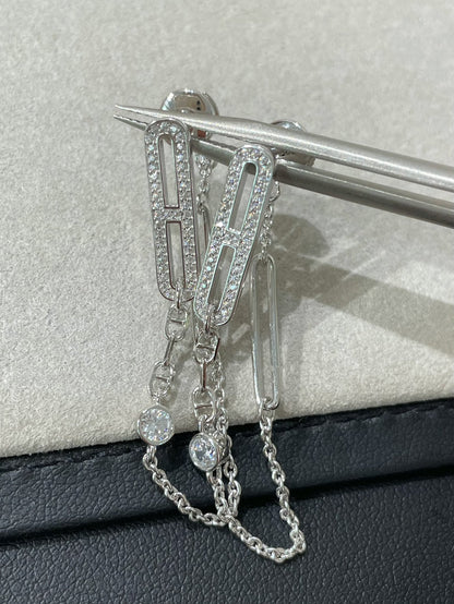 [Glow Jewelry]CHAINE CHAOS DIAMOND DROP EARRINGS