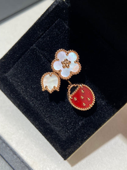 [Glow Jewelry]LUCKY 3 MOTIF ROSE GOLD RING