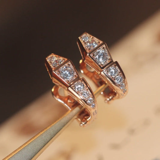 [Glow Jewelry]SERPENT PINK GOLD DIAMOND EARRINGS