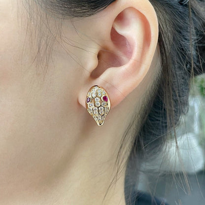 [Glow Jewelry]SERPENT DIAMOND STUD EARRINGS