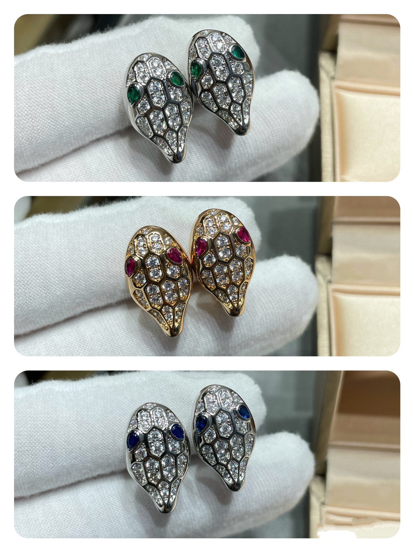 [Glow Jewelry]SERPENT DIAMOND STUD EARRINGS